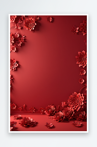 红色三维产品展台背景图片