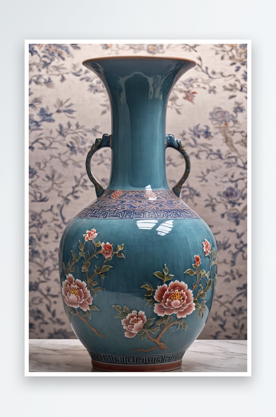 陶瓷瓷瓶五彩陶瓷瓶子特写摄影图图片