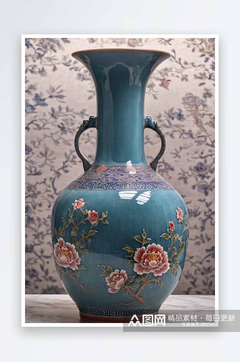 陶瓷瓷瓶五彩陶瓷瓶子特写摄影图图片素材