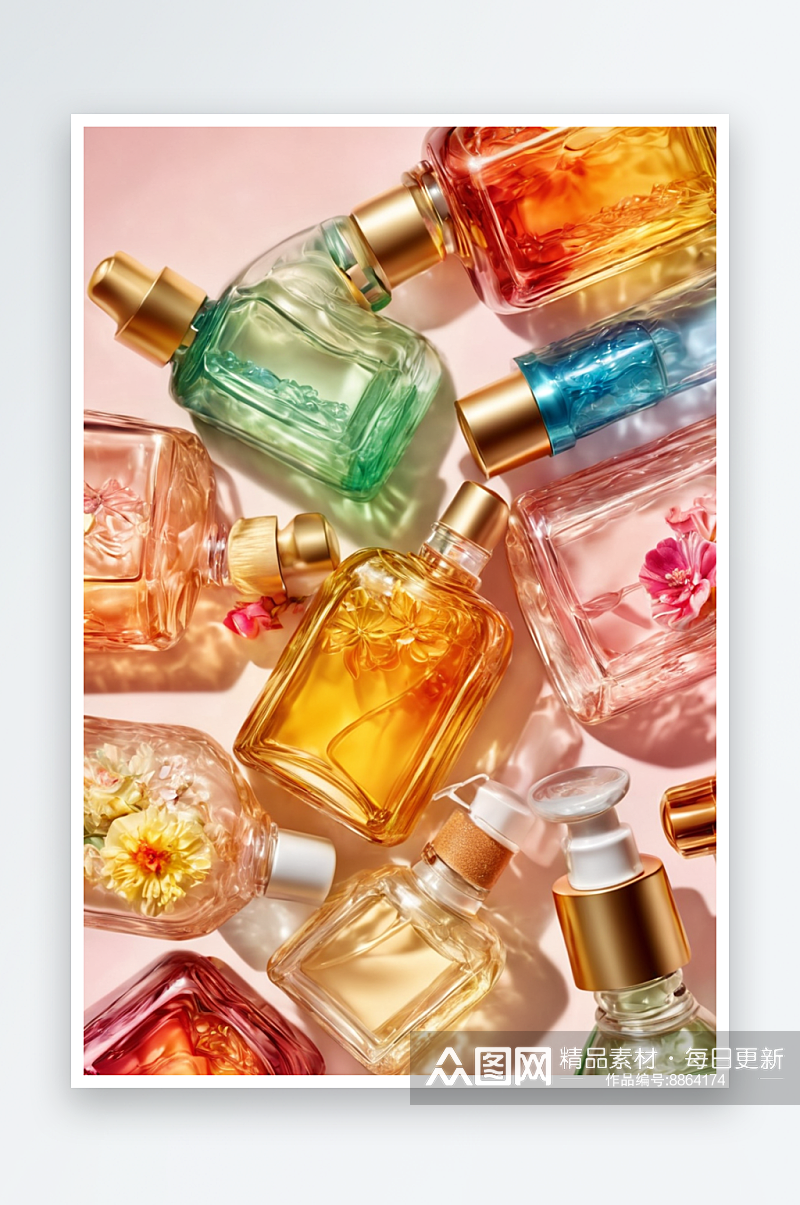 玻璃化妆品瓶精油瓶子乳液瓶瓷瓶图片素材