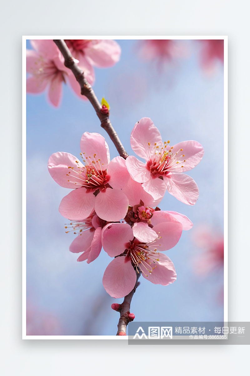 春天粉色桃花清新自然图片素材