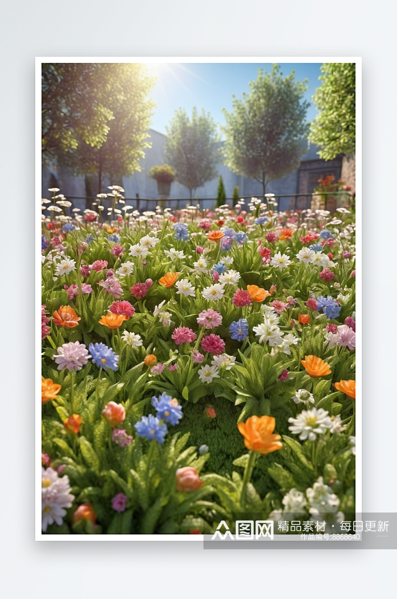 春天花朵植物风景花草清新背景图片素材