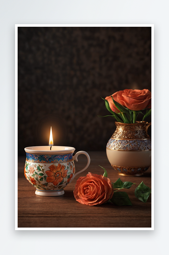 花瓶瓷瓶茶杯花束玻璃花瓶瓷花瓶图片照片
