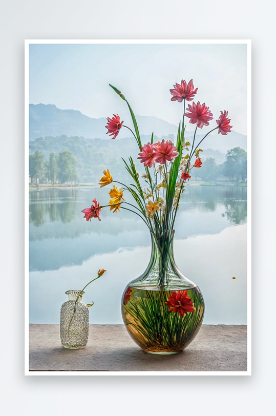花瓶瓷瓶茶杯花束玻璃花瓶瓷花瓶图片照片