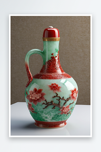 博物馆釉里红三果纹玉壶春瓶清代雍正图片