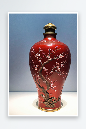 博物馆祭红釉梅瓶清康熙图片