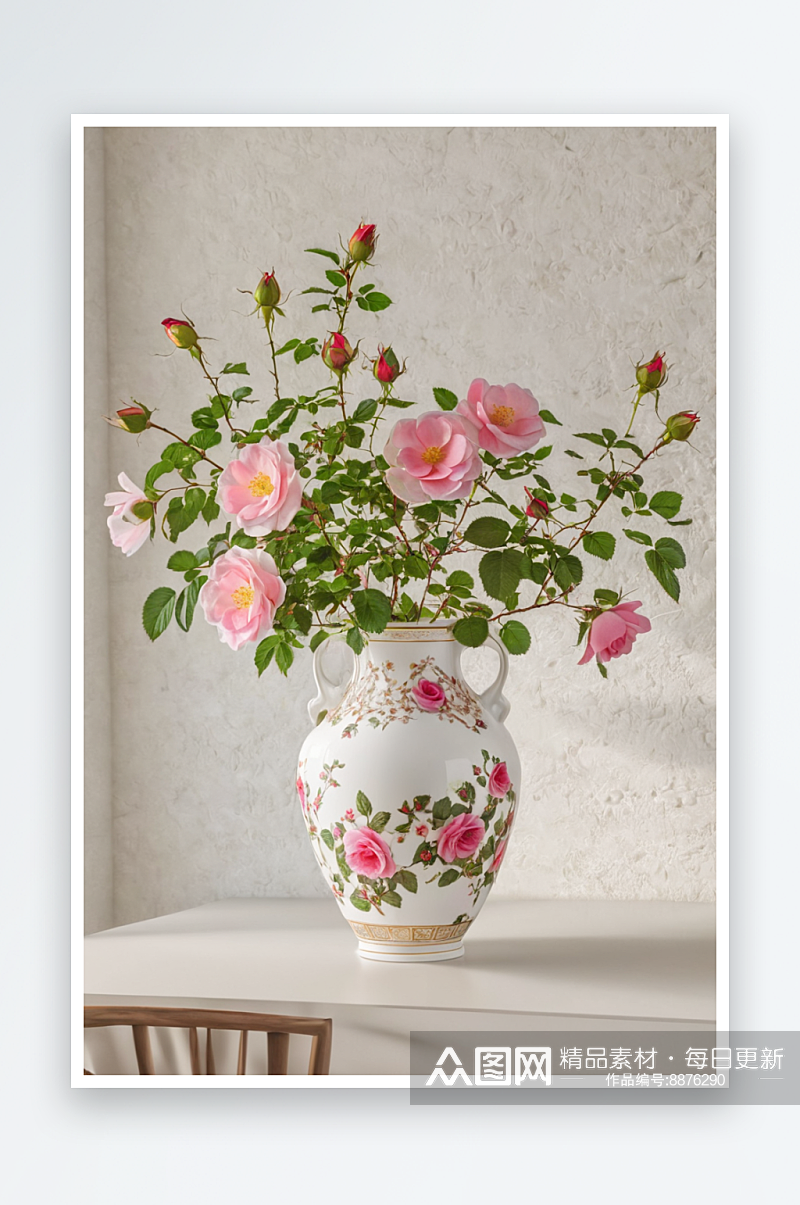 花束瓷花瓶玻璃花束百花瓶花瓶瓷瓶茶杯图片素材