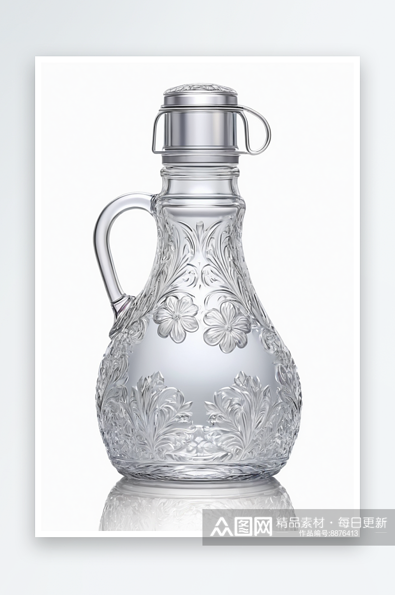 白色玻璃水瓶图片素材