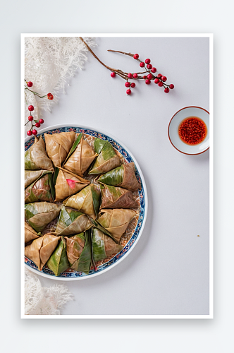 端午节粽子肉粽子包子食材食物图片