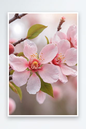 春景粉色桃花清新自然照片