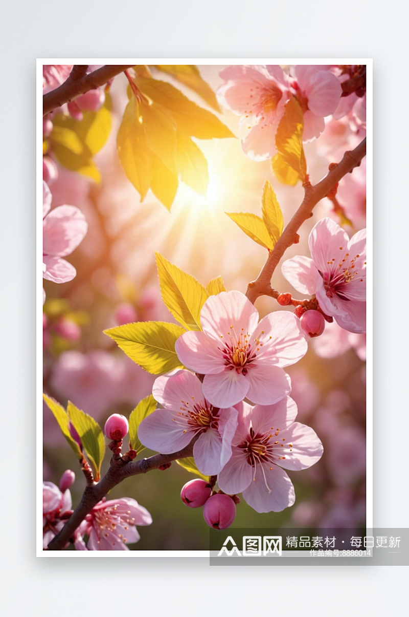 春天粉色花朵清新自然图片照片素材