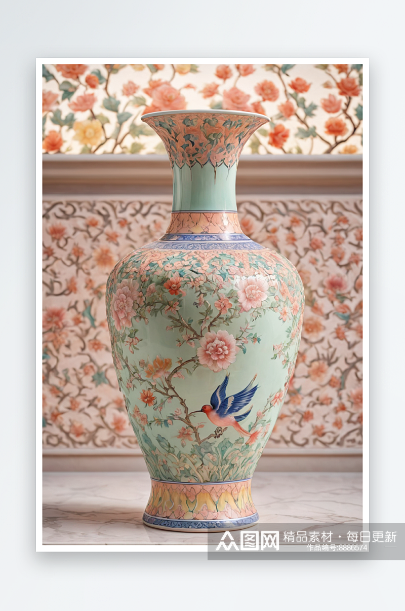 故宫陶瓷瓷瓶陶瓷瓶子照片特写照片摄影图素材