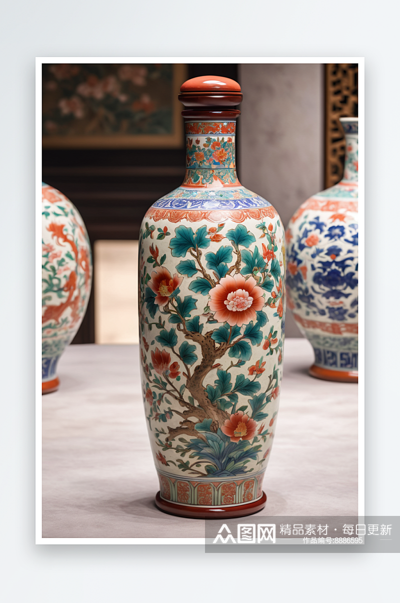 故宫陶瓷瓷瓶陶瓷瓶子照片特写照片素材