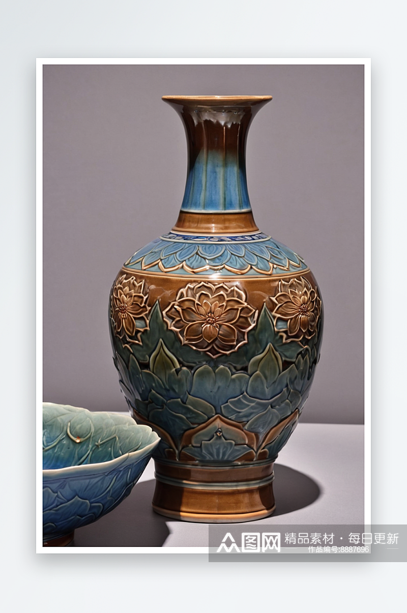 故宫陶瓷瓷瓶陶瓷瓶子艺术照片特写照片素材