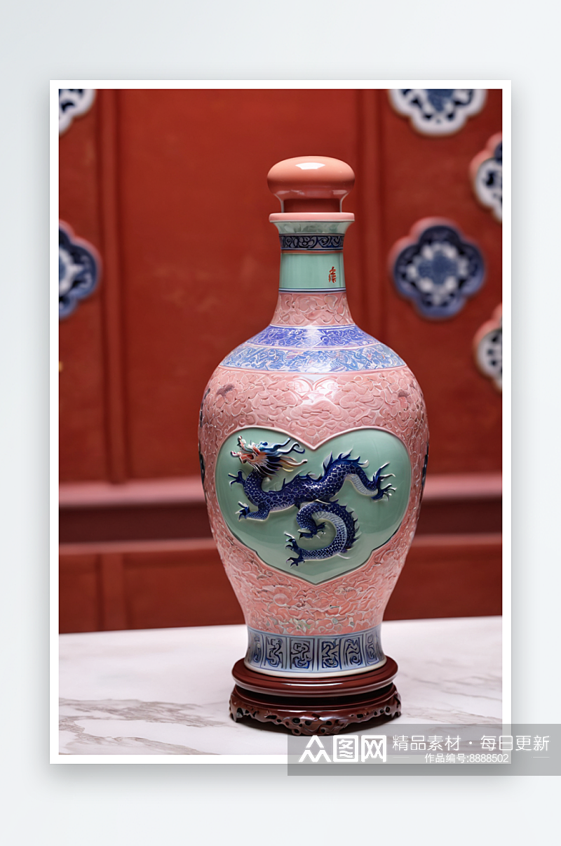 故宫陶瓷高档瓷瓶陶瓷瓶子艺术照片特写照片素材