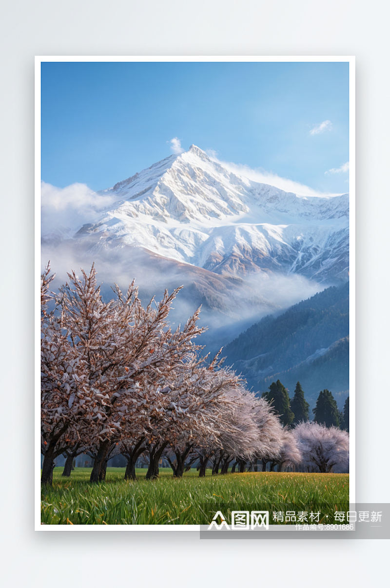 春景粉色桃花清新自然照片素材