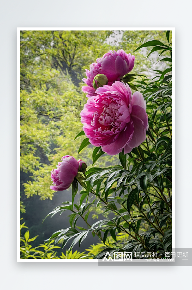 自然牡丹花朵植物花瓣清新美纯净图片素材