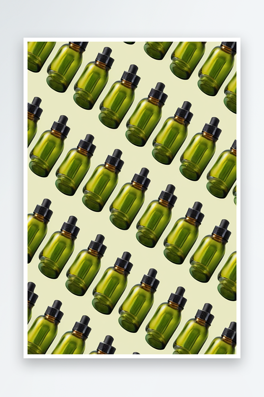 自然精油瓶重复图案绿色图片