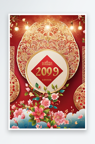 新春节节日插画海报图片