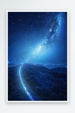 数码蓝色夜空星轨抽象图形海报背景图片