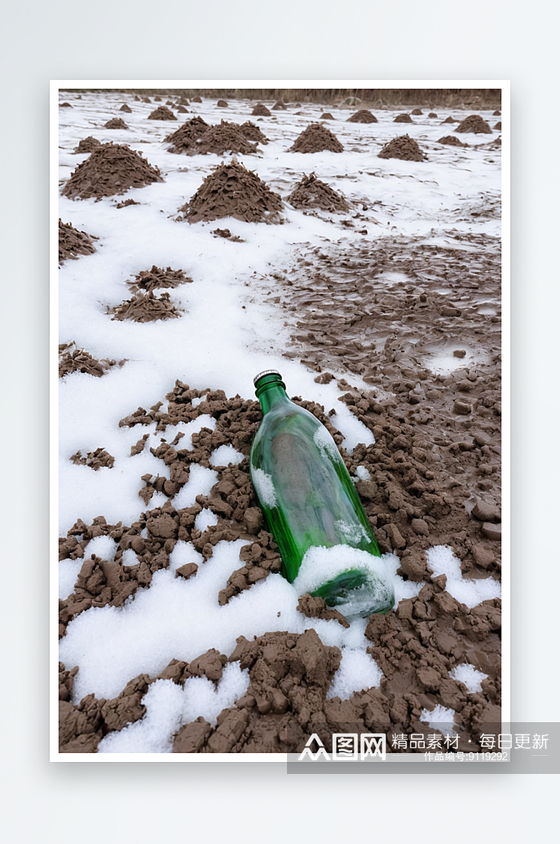 瓶子泥雪景点地方照片素材