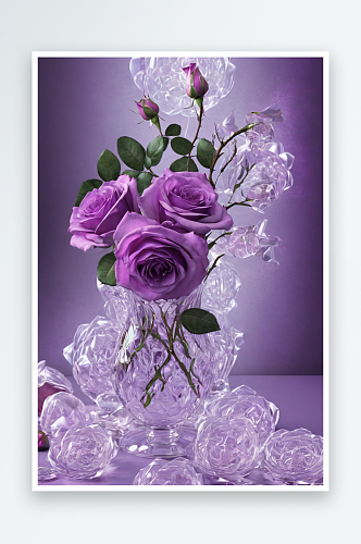 梦幻紫玫瑰花图片
