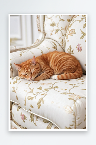 小姜猫家里椅子上睡觉图片