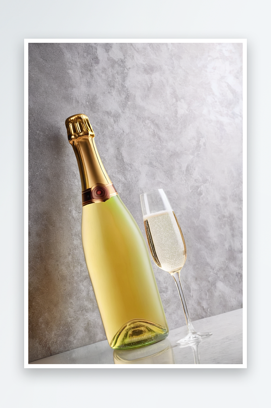 香槟酒瓶玻璃杯照片