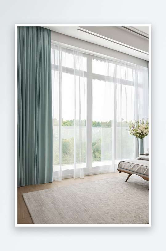 现代简约风格卧室窗户窗帘图片