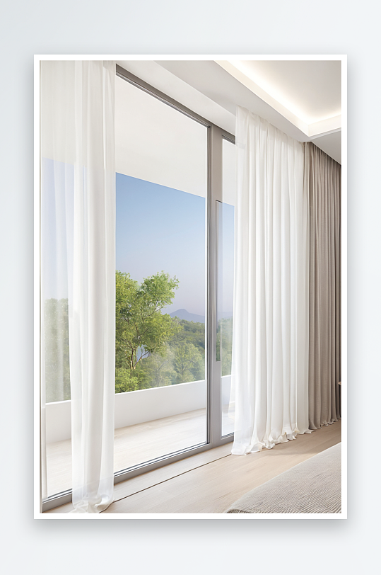 现代简约风格卧室窗户窗帘图片