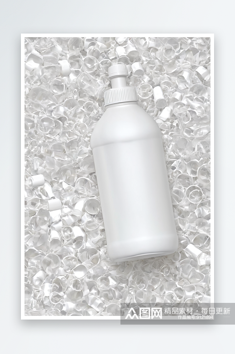 无缝模式透明白色塑料瓶容器化学清洁产品白素材