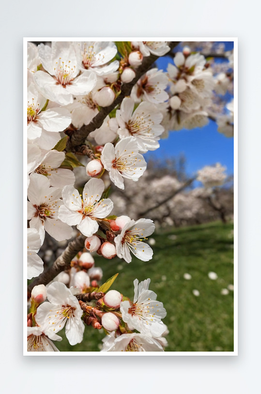 特写白色樱花春天图片