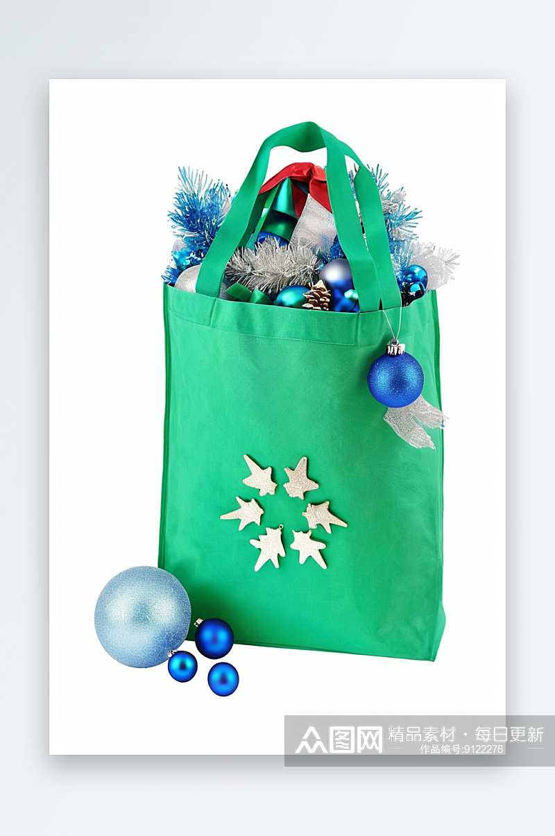 圣诞装饰可重复使用袋子照片素材