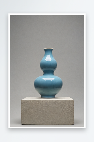 清代瓷器乾隆款天蓝釉三孔葫芦瓷瓶图片
