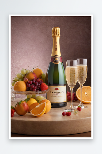 朗格卢瓦香槟水果甜点照片
