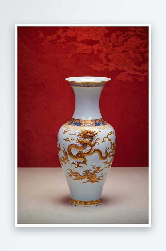 中央礼品文物管理中心描金龙凤纹瓷花瓶图片