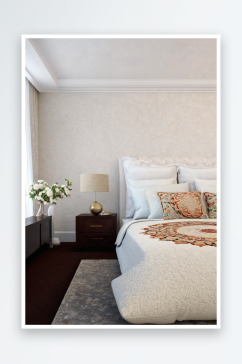 卧室枕头地毯上之字形图案图片