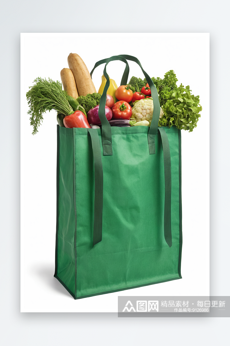 特写可重复使用购物袋充满新鲜农产品照片素材