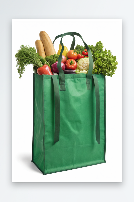 特写可重复使用购物袋充满新鲜农产品照片