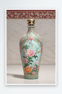 清乾隆款粉彩花卉壁瓶图片