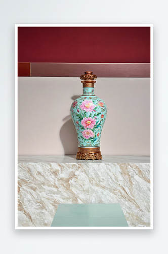 清乾隆款粉彩花卉壁瓶图片