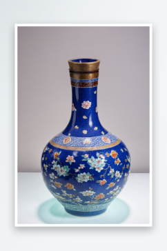 博物馆清代光绪霁蓝釉描金赏瓶图片