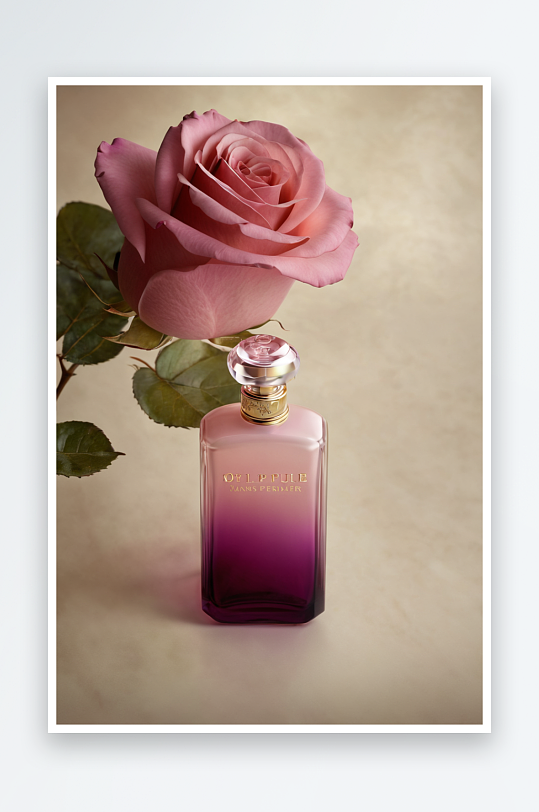 紫色香水瓶里插着一束粉红色淡粉色玫瑰图片