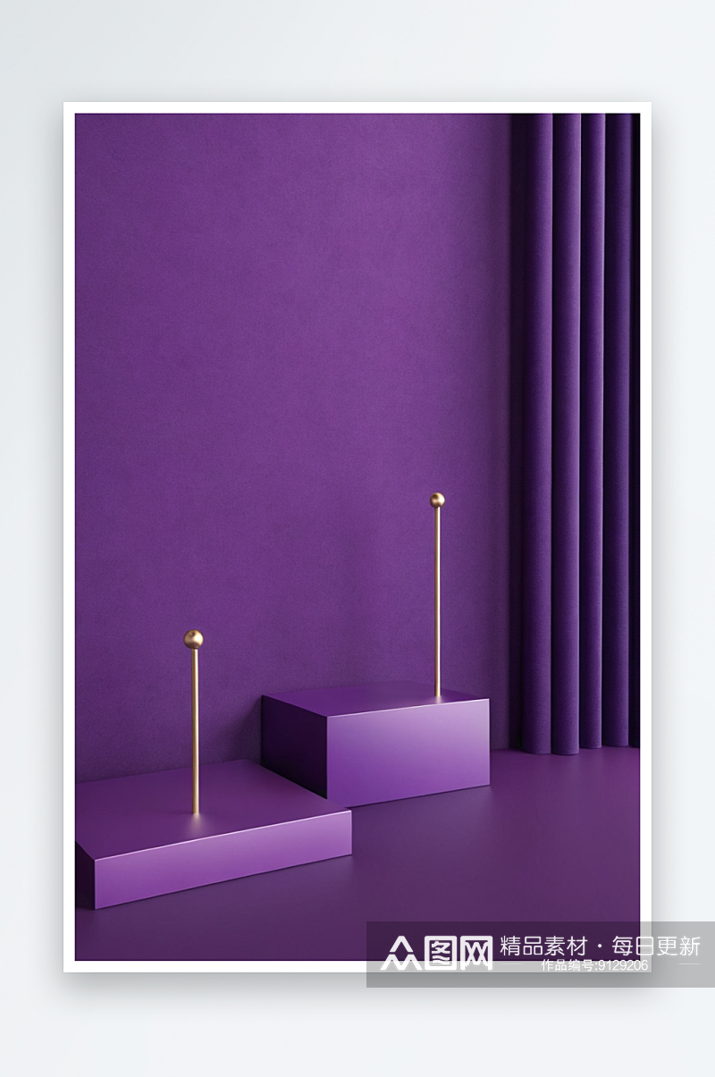 紫色产品展台三维图形图片素材