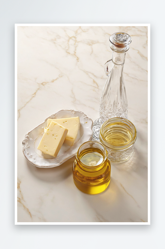 桌上放黄油油水图片