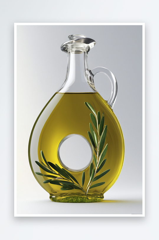 一瓶橄榄油近景图片