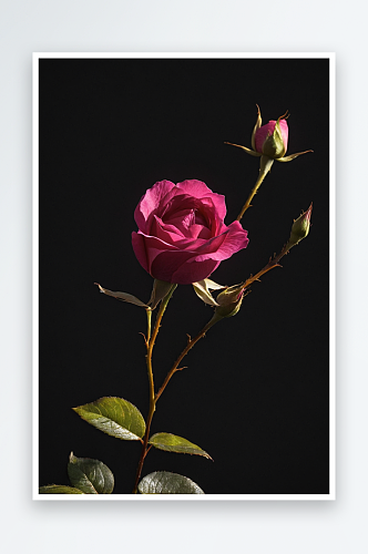 阳光玫瑰黑色背景下花朵特写镜头图片