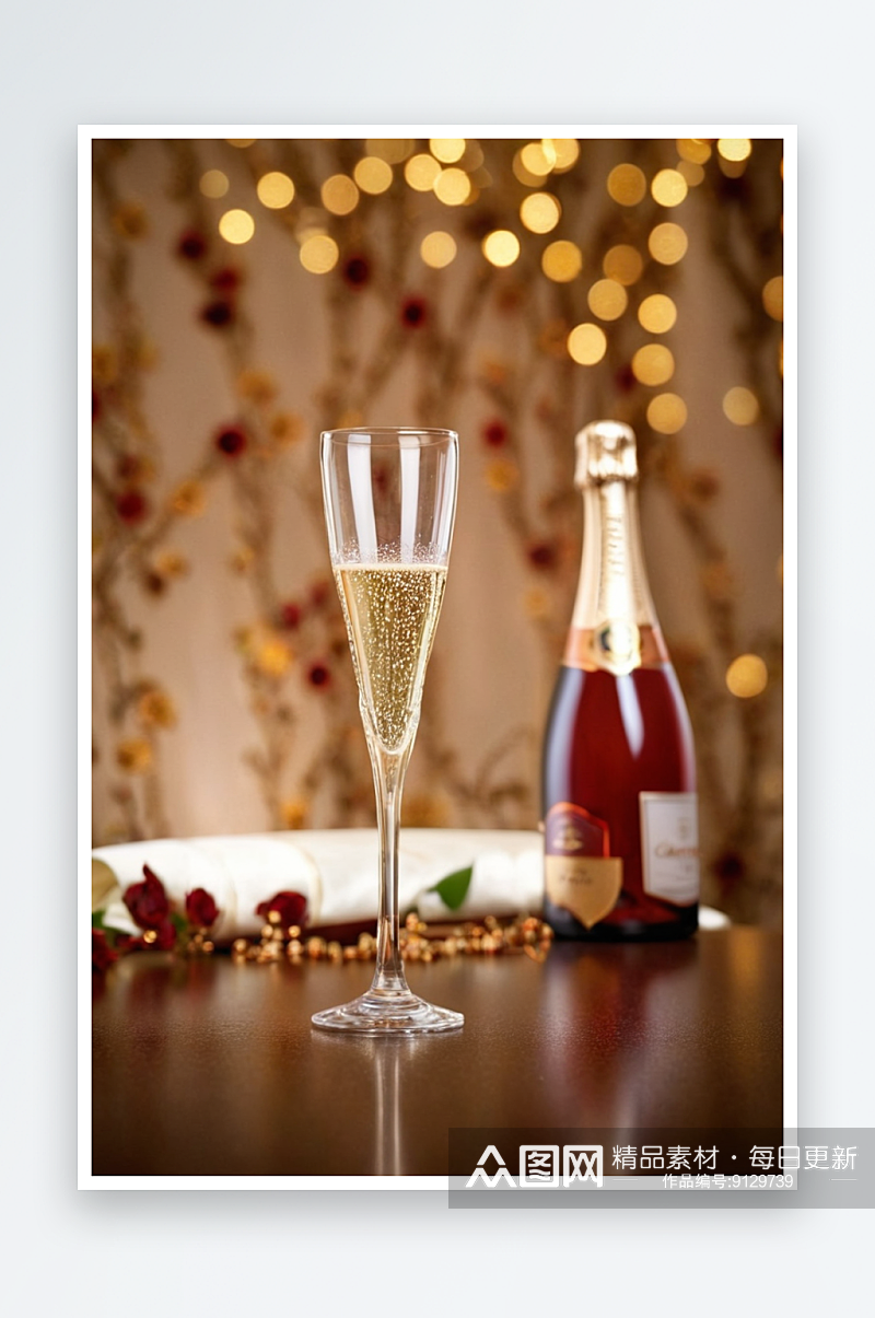 香槟玻璃长笛新节日婚礼庆典照片素材