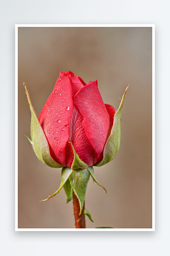特写红玫瑰花蕾图片