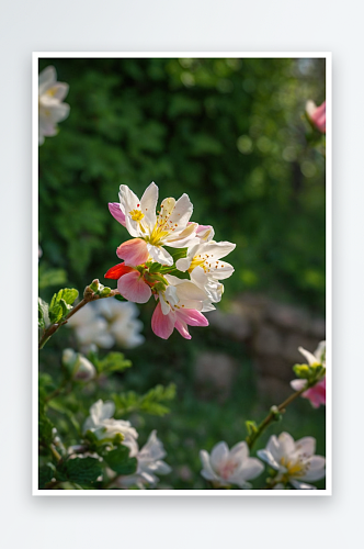 塞尔维亚我花园里非常漂亮五彩缤纷春天花朵